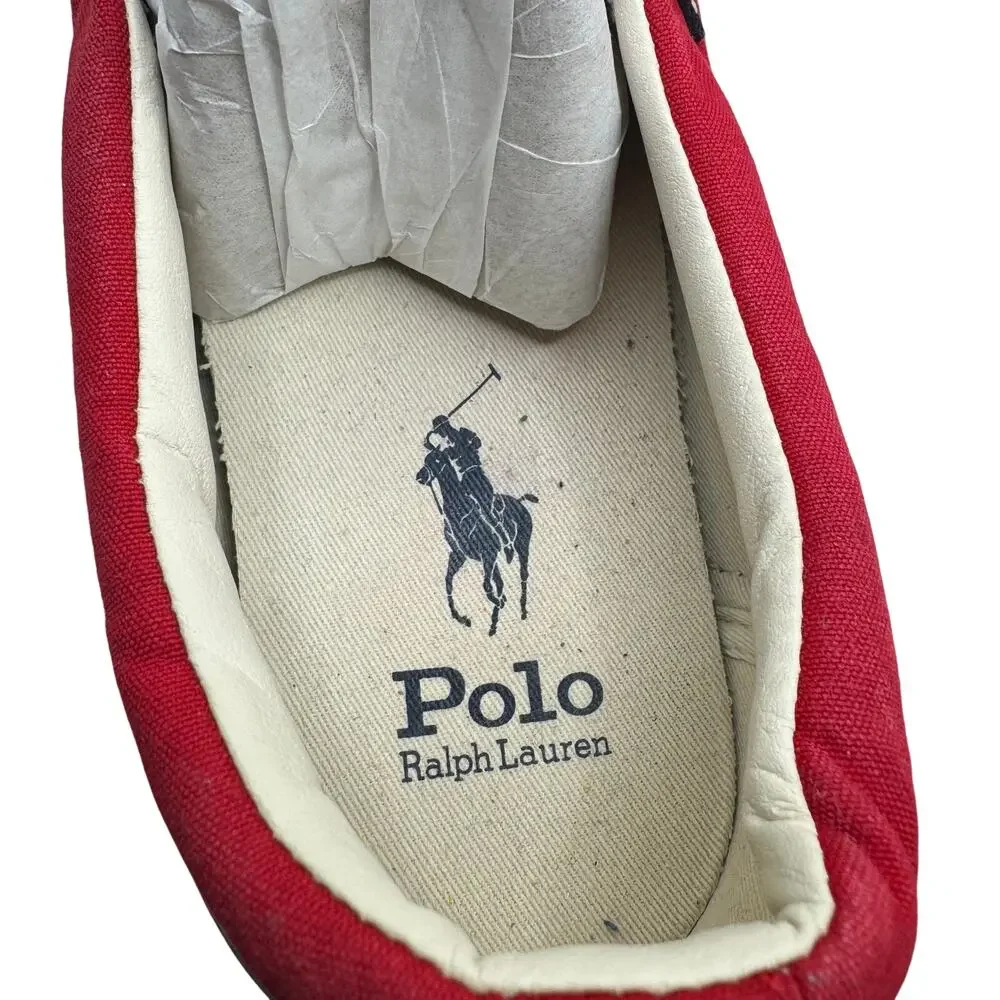 Polo Ralph Lauren Keaton-Slip Polo Bear Canvas Slip-On Sneaker White Mens 10.5